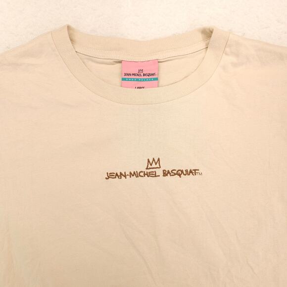 Jean Michel Basquiat Crew Neck Short Sleeve T-Shirt Mens Size Large L Tan - Picture 1 of 9